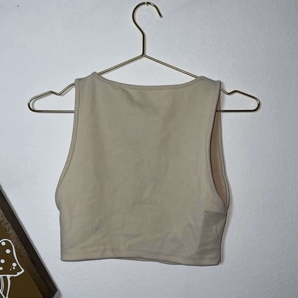 Princess Polly Cream Ribbed Crop Top - Picture 7 of 8